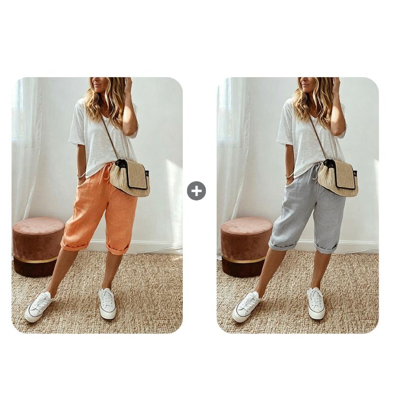 🌈🌈6 New Colours!👖Women's Casual Cotton Linen Capris
