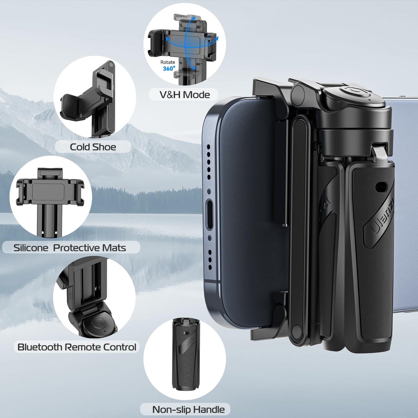 🔥2025 NEW SALES🔥Extendable Grip Phone Tripod with Detachable Remote Pocket Size