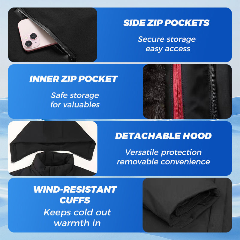 Men’s Thermal Thick Hooded Parka Coat -🧥🔥Windproof, Water-resistant, Maintains body temperature!