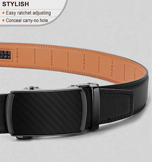 🚀24 hours shipping from UK🚀Leather Ratchet Belt With Adjustable Buckle