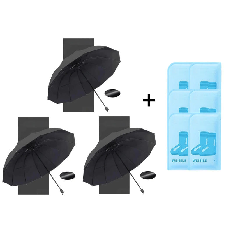 ⏳Time-limited 50%Discount⏰12-Rib Large Foldable Windproof Umbrella🌂