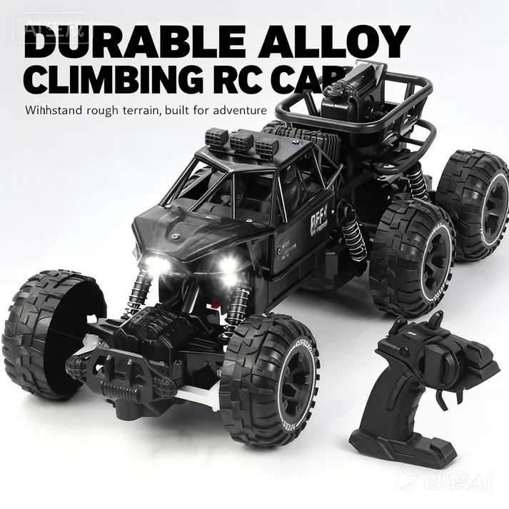 💥🎁Children Alloy Climbing Four-wheel Drive RC Car -🚙45° Climbing Car with Alloy Body & 4-Wheel Shock Absorbers