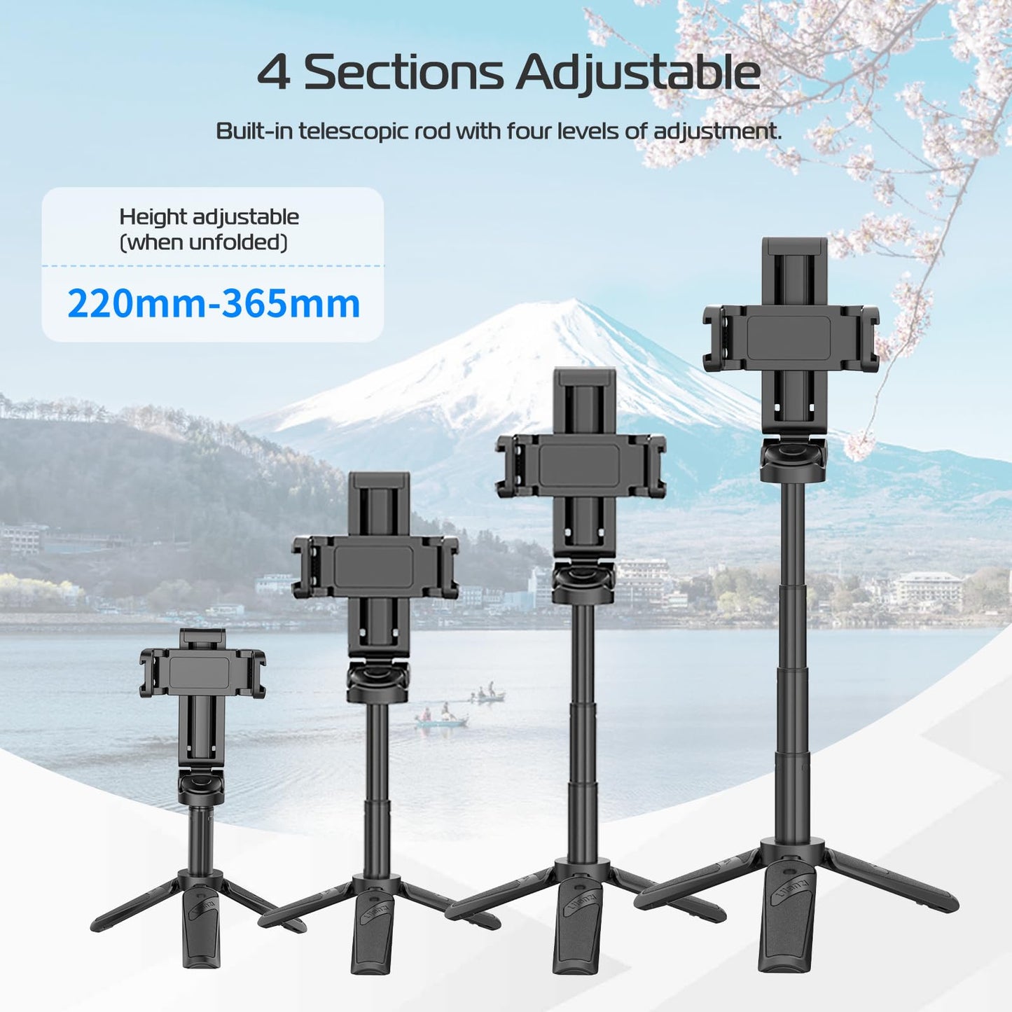 🔥2025 NEW SALES🔥Extendable Grip Phone Tripod with Detachable Remote Pocket Size