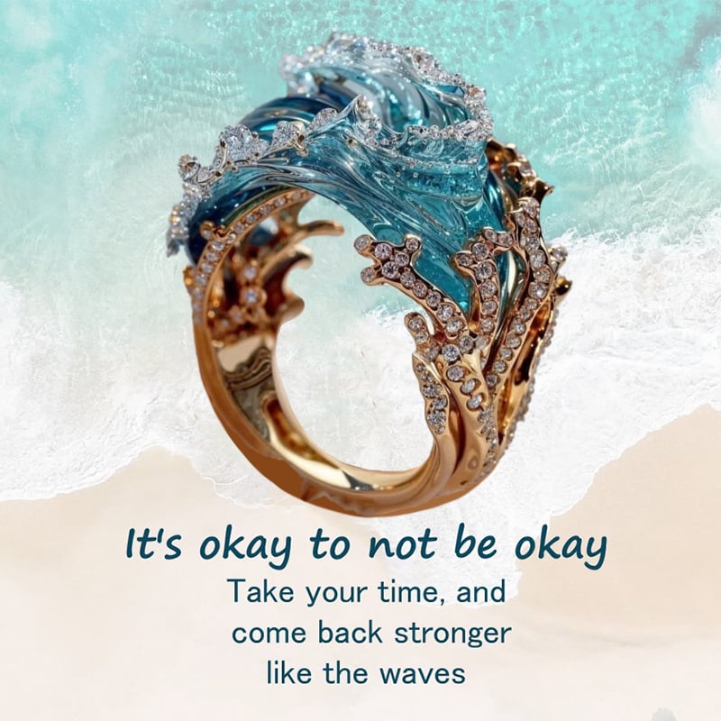 🔥Last Day 70% OFF🌊Elegant Blue Necklace Ring Earrings Set