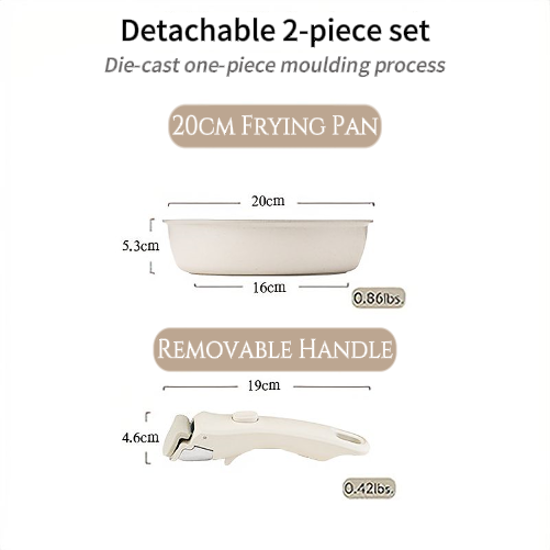 Non-stick Cookware Set with Removable Handle - Oven Safe