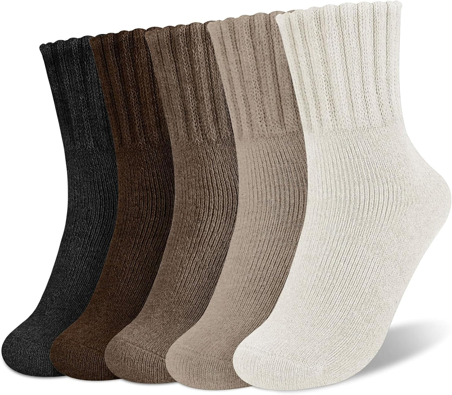 ⚡⚡LAST DAY EACH ONLY £1.99!!🧦5 Pairs Women's Solid Mid-calf Socks🎁