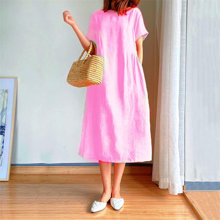 💃Loose Cotton And Linen Dress!