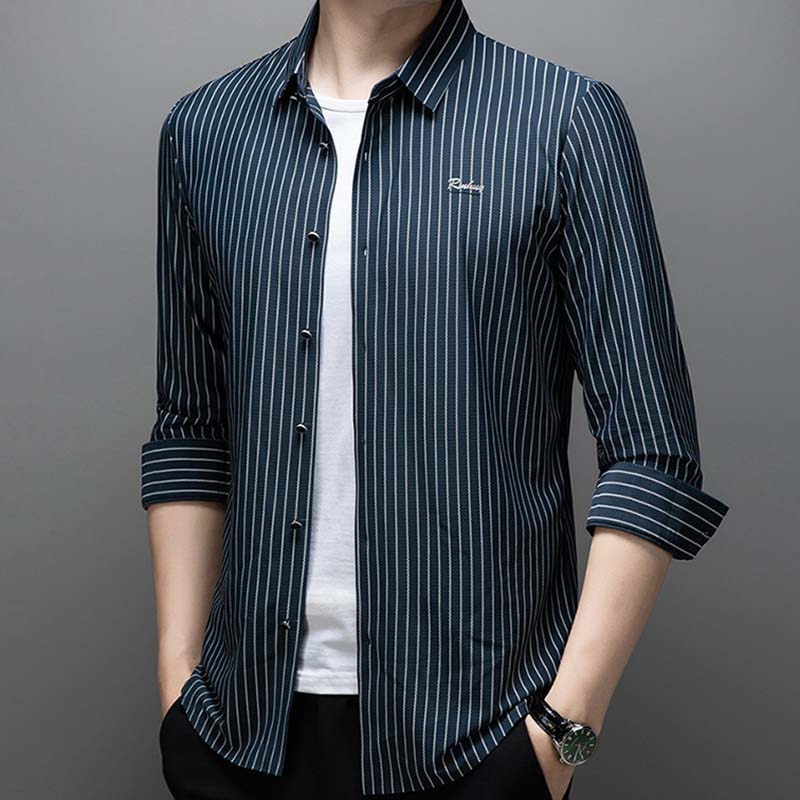 💥👔Men's Classic Wrinkle-Free Striped Shirt