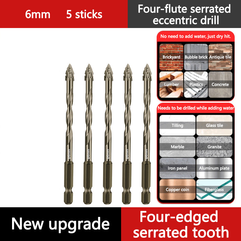 🔥Hot Sale🔥Upgraded Eccentric Four-Flute Drill Bit for Ceramic, Glass, Marble, and Metal