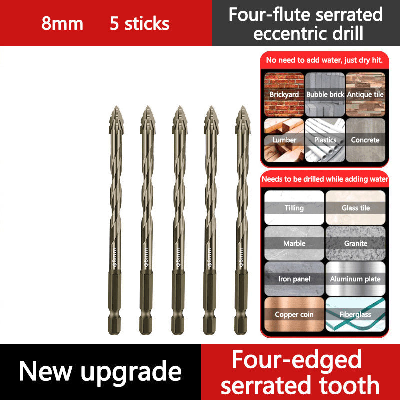 🔥Hot Sale🔥Upgraded Eccentric Four-Flute Drill Bit for Ceramic, Glass, Marble, and Metal