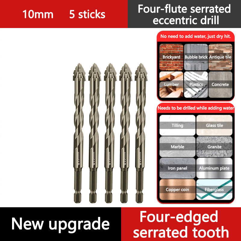 🔥Hot Sale🔥Upgraded Eccentric Four-Flute Drill Bit for Ceramic, Glass, Marble, and Metal