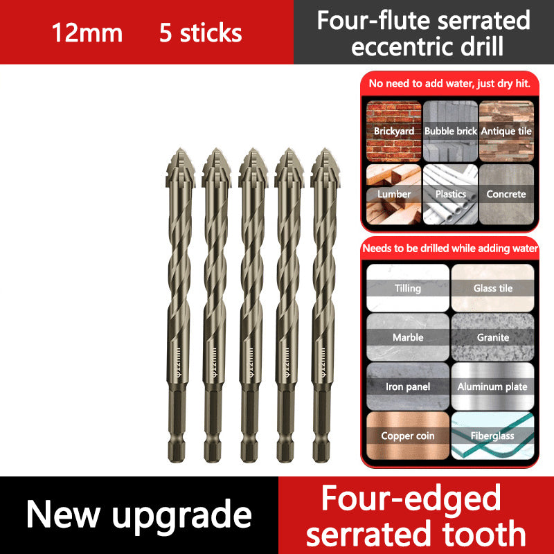 🔥Hot Sale🔥Upgraded Eccentric Four-Flute Drill Bit for Ceramic, Glass, Marble, and Metal