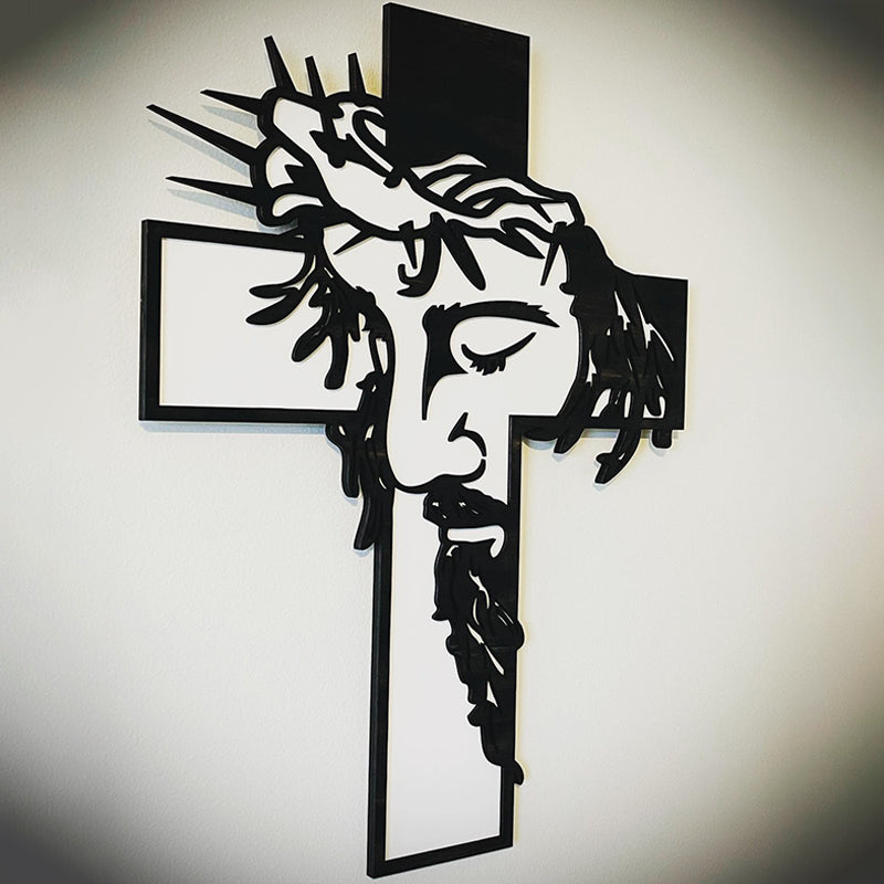 Jesus Cross Metal Sign Christ Wall Decoration