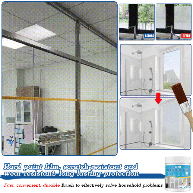 🎅Christmas Pre-sale🎁Waterproof Frosted Glass Paint for Door & Window with Brush