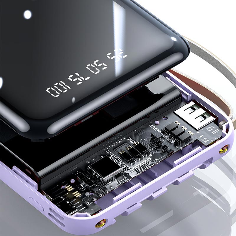 ⚡Fast Charging Mini Power Bank with Built-in Cables