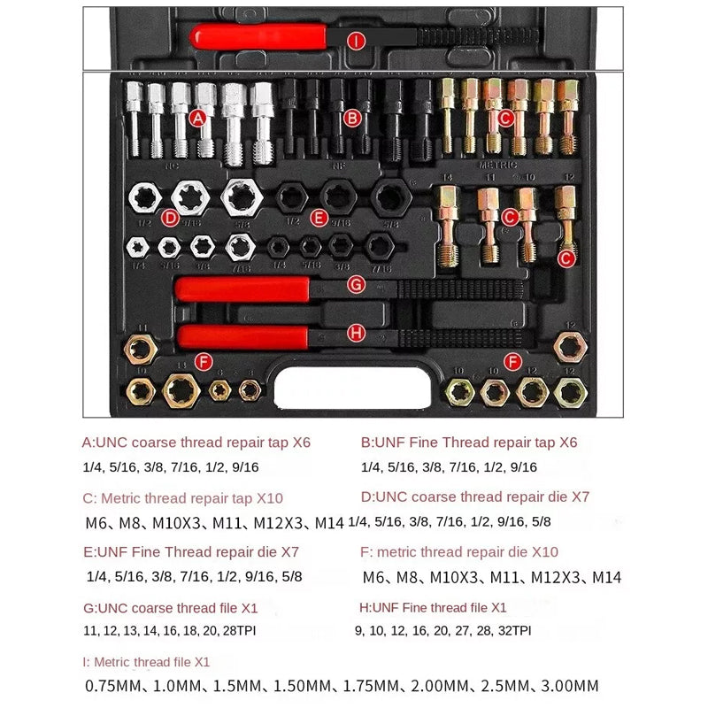 Nut Screw Thread Repair Tool Set