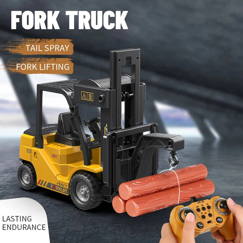 Kids RC Forklift with Lights Music Spray
