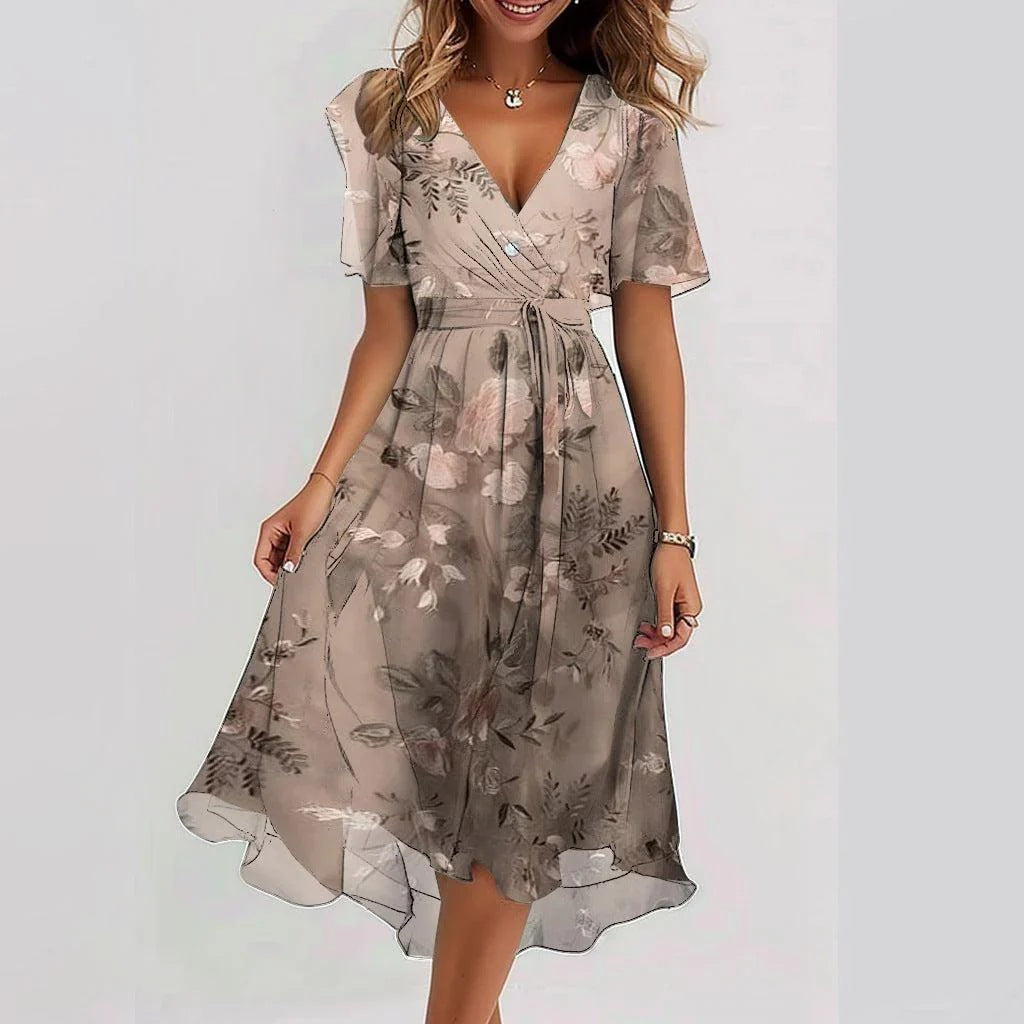 🔥50% OFF✨Special Blue Short Sleeve Midi Dress