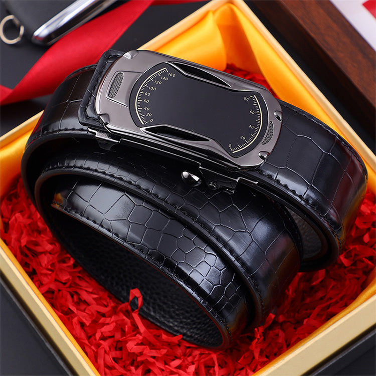 Men's Crocodile Pattern Automatic Buckle Belt