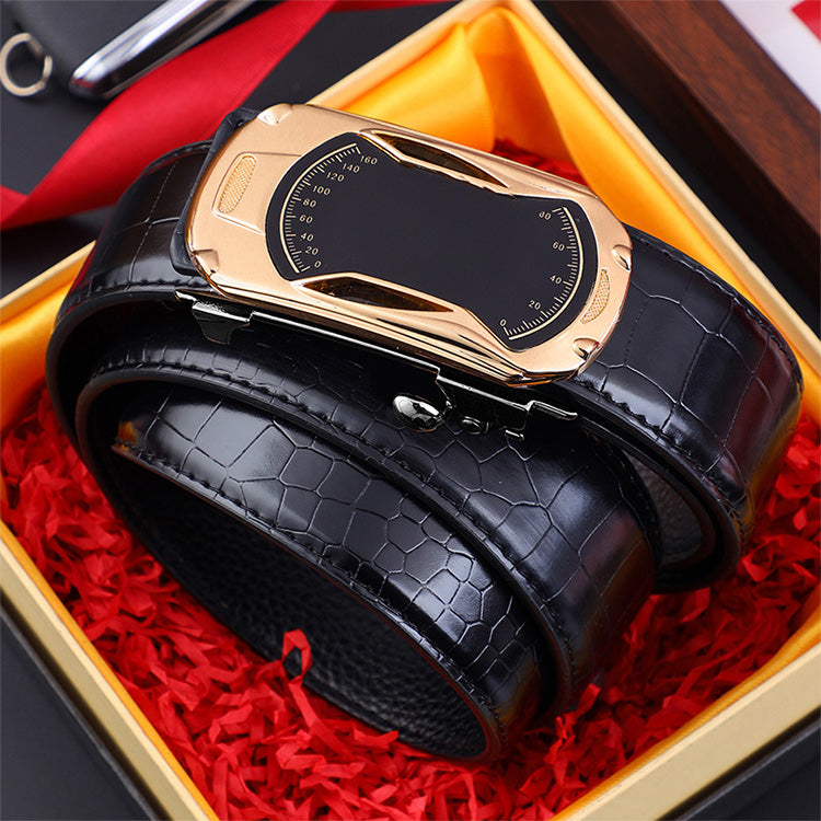 Men's Crocodile Pattern Automatic Buckle Belt