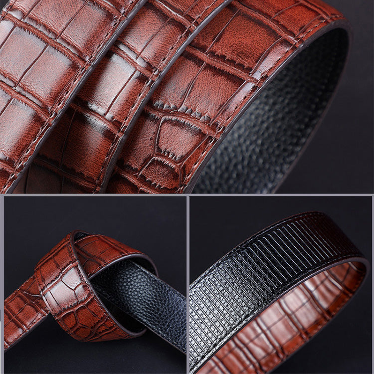 Men's Crocodile Pattern Automatic Buckle Belt