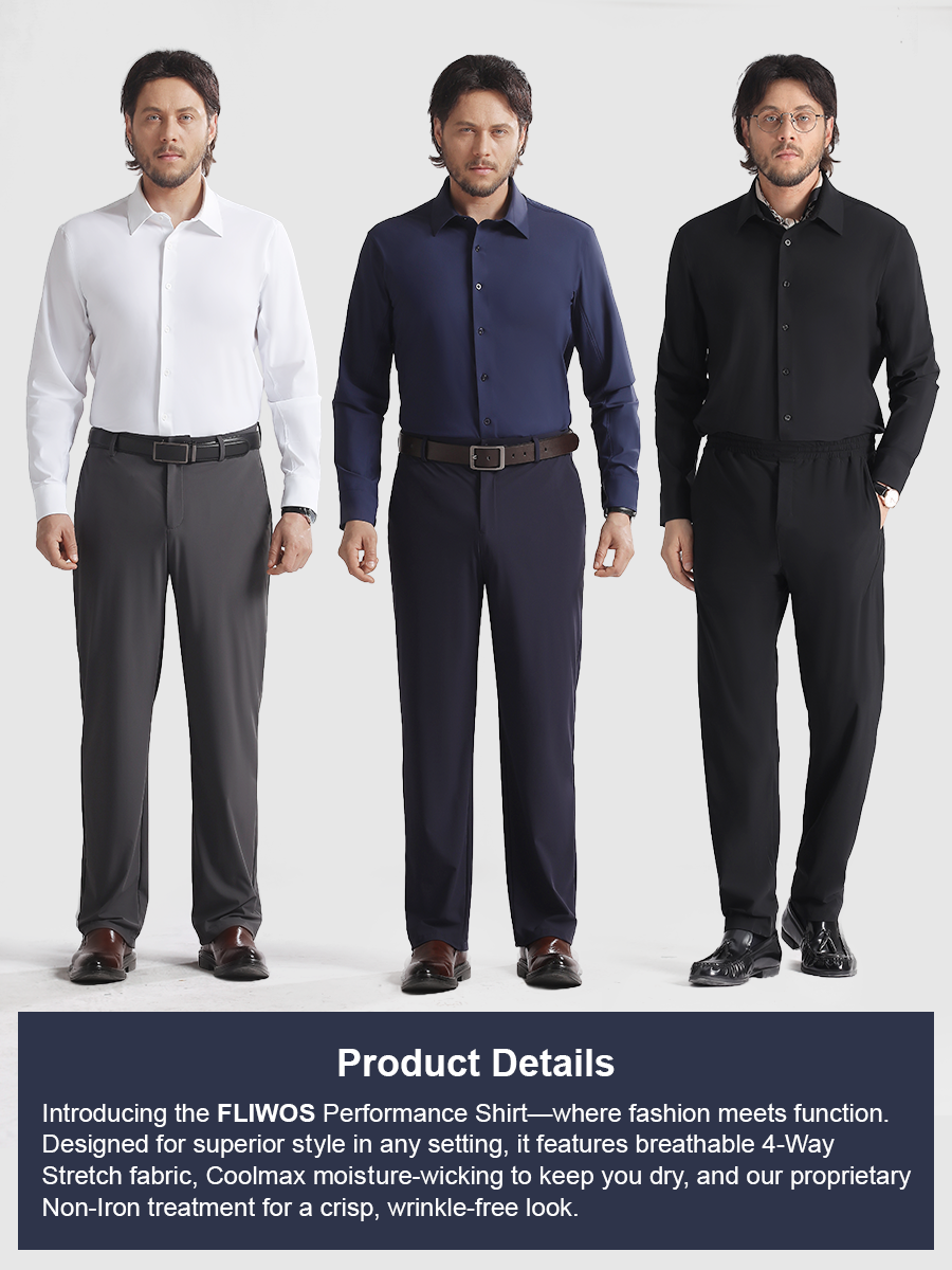Fliwos Men's TriProof Stretch Iron-free Shirts