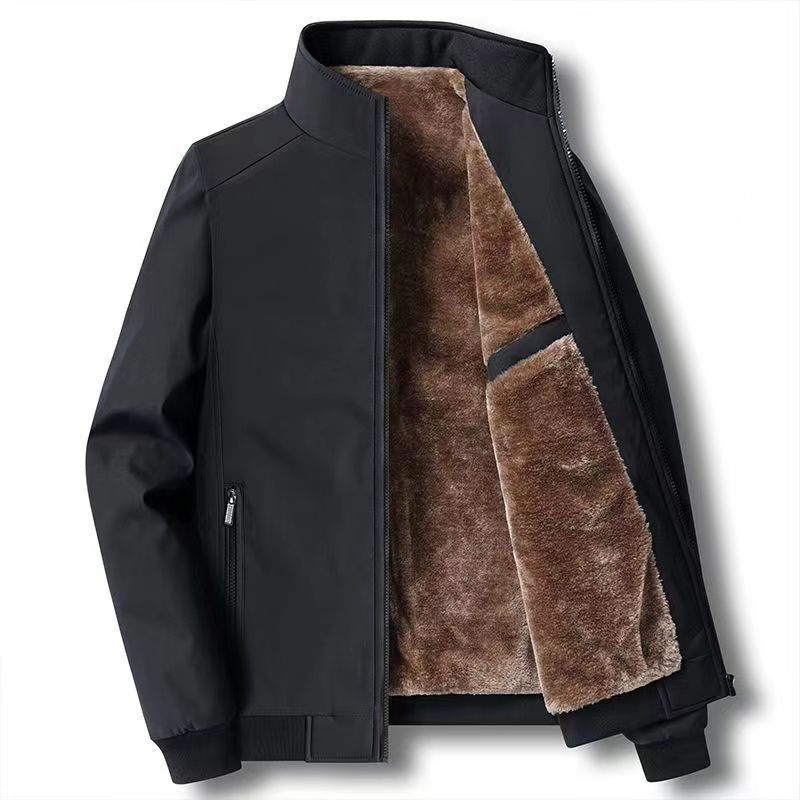 Hot Sale🏆Men's Solid Color Zip Up Warm Jacket -💪Anti-wrinkle, windproof, rainproof and snowproof!