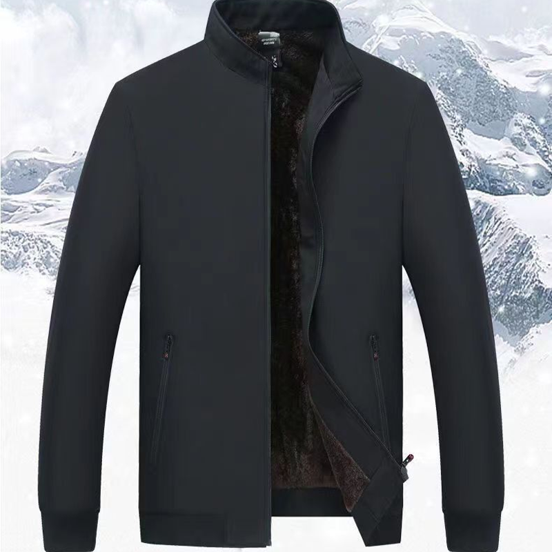 Hot Sale🏆Men's Solid Color Zip Up Warm Jacket -💪Anti-wrinkle, windproof, rainproof and snowproof!