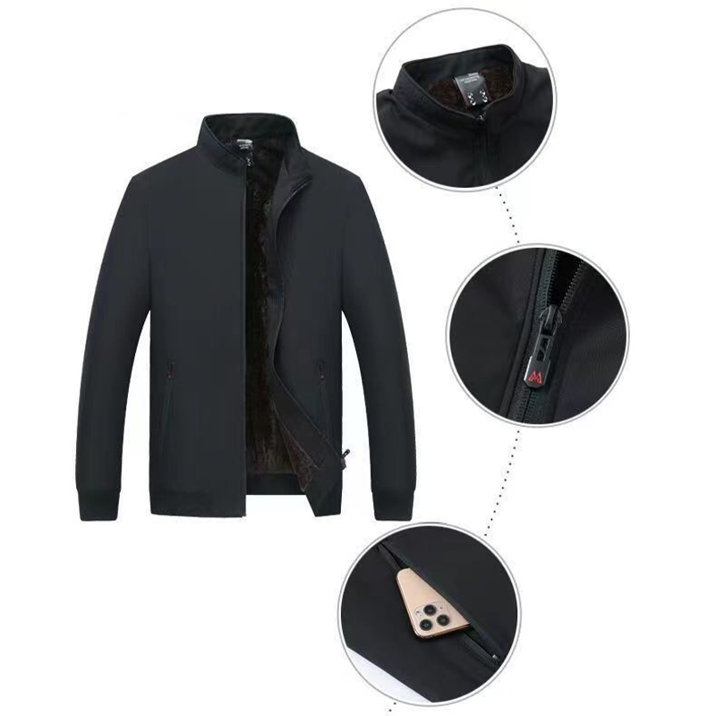 Hot Sale🏆Men's Solid Color Zip Up Warm Jacket -💪Anti-wrinkle, windproof, rainproof and snowproof!