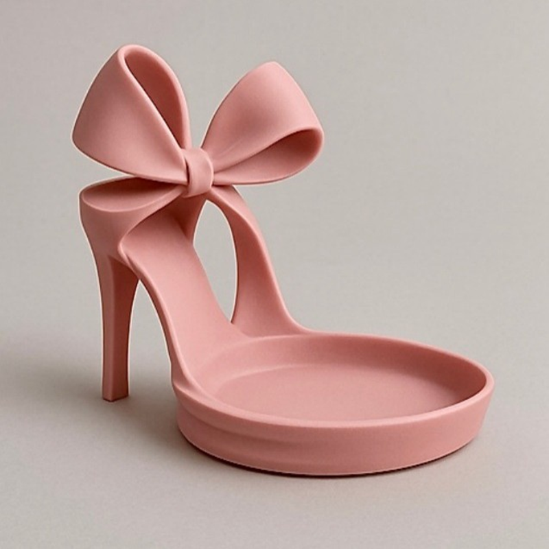 Elegant High Heel Jewelry Holder with Bow
