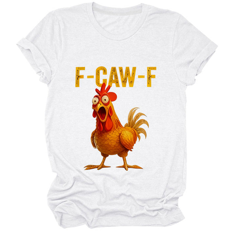 🐓F-Caw-F😍Humorous Chicken Pattern T-Shirt🖤