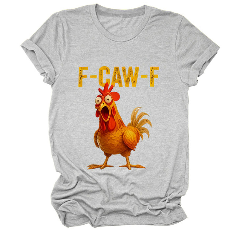🐓F-Caw-F😍Humorous Chicken Pattern T-Shirt🖤