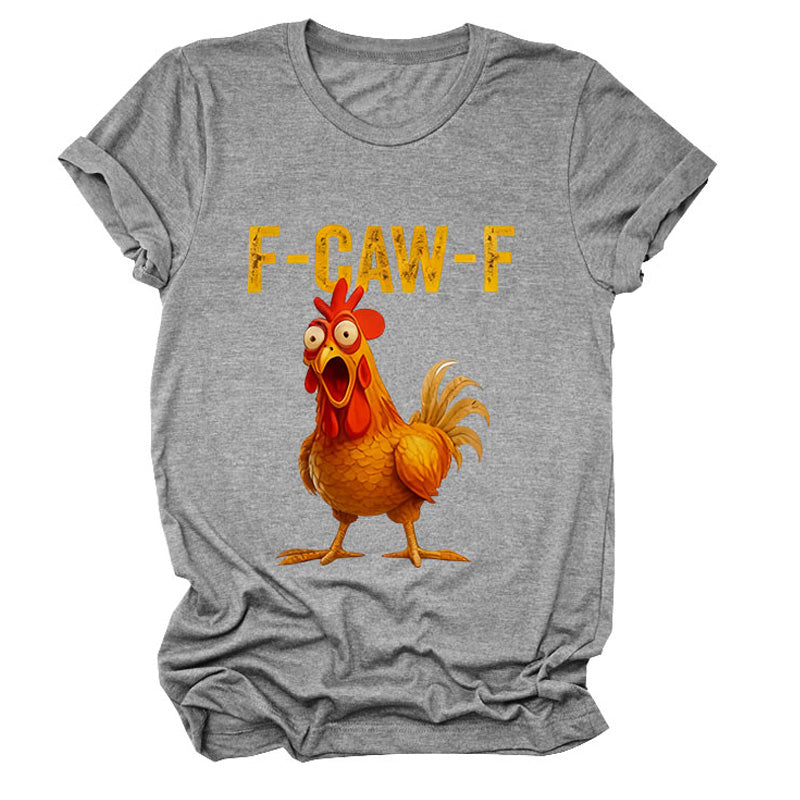 🐓F-Caw-F😍Humorous Chicken Pattern T-Shirt🖤