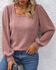 💥Square-neck blouse with lantern sleeves