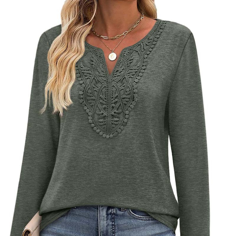 New!🌟Women’s Elegant V-Neck Long Sleeve Top