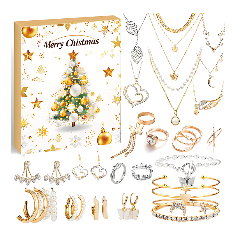 🎁 Christmas Sale 50% OFF!!🔥 24 Days of Surprises — 24-Grid Christmas Jewelry Set