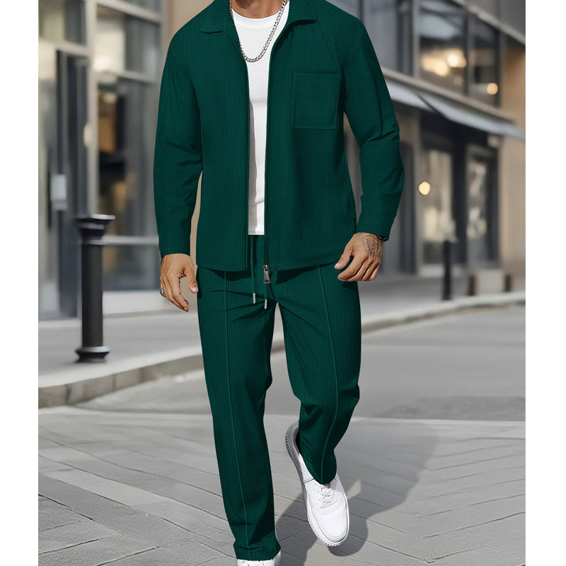 š„Hot Sale Offers-Casual Long Sleeve Jacket & Pants Set