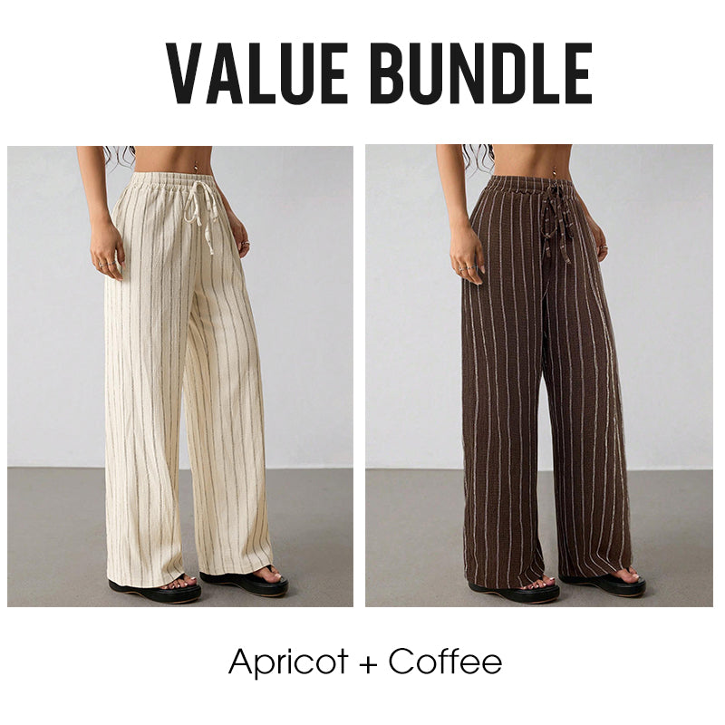 ๐Women's Striped Drawstring Wide-Leg Pants โ Lightweight, Breathable & Adjustable Waist for Casual Chic โจ๐