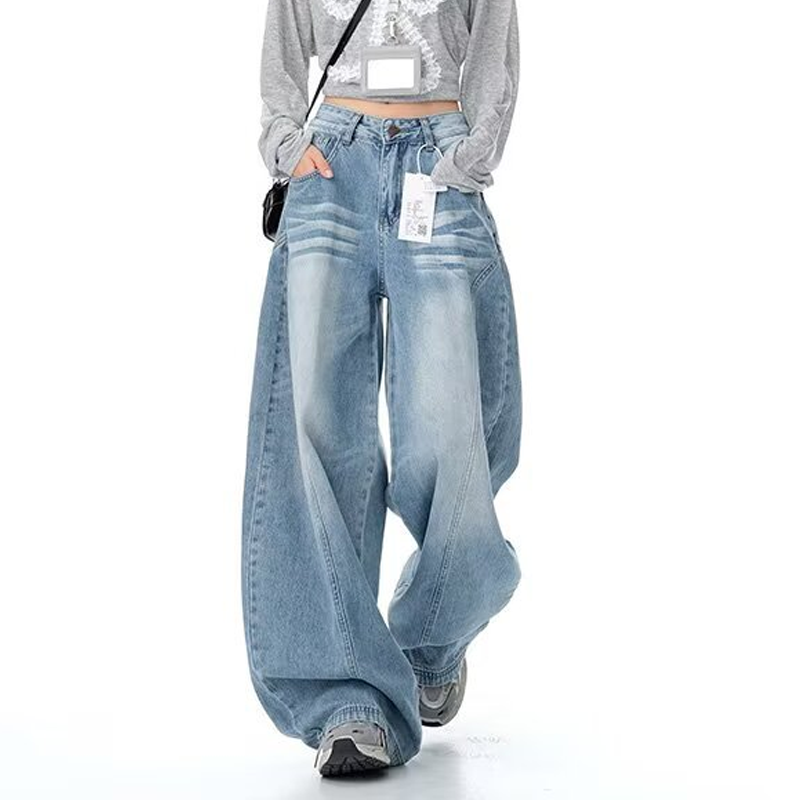 Women's Casual High Waist Barrel Jeans