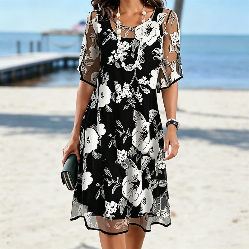 š„Hot Deals-Women's Elegant Floral Print Chiffon Dress