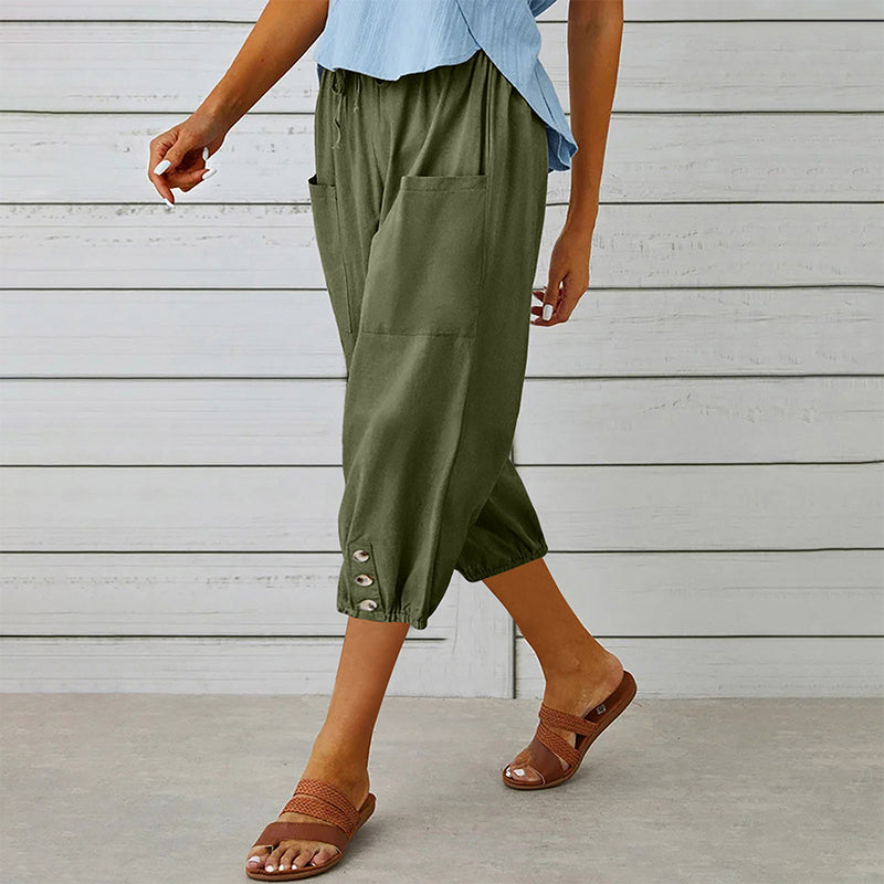 ☀️Women's Casual Capri Pants with Pockets - Effortless Summer Style ✨
