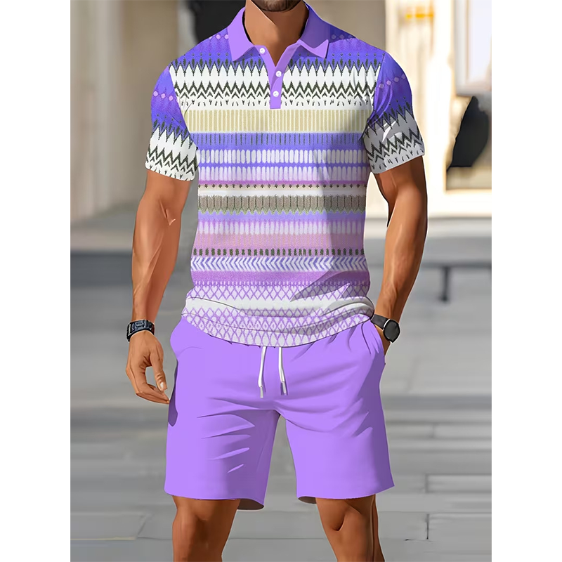 ๐ LIMITED-TIME 50% OFF! ๐ฅ Men's Two-Piece Shirt and Shorts Set โ Digital Print, Athletic Fit, Wrinkle Resistant โจ