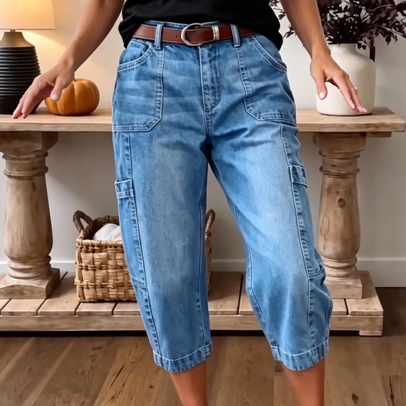 ๐ 50% OFF! ๐ธ Women's Casual Stretchy Cropped Denim Pants โ Comfortable & versatile โ Perfect for casual days, summer outings or office chic โ breathable and stylish โจ๐ฟ