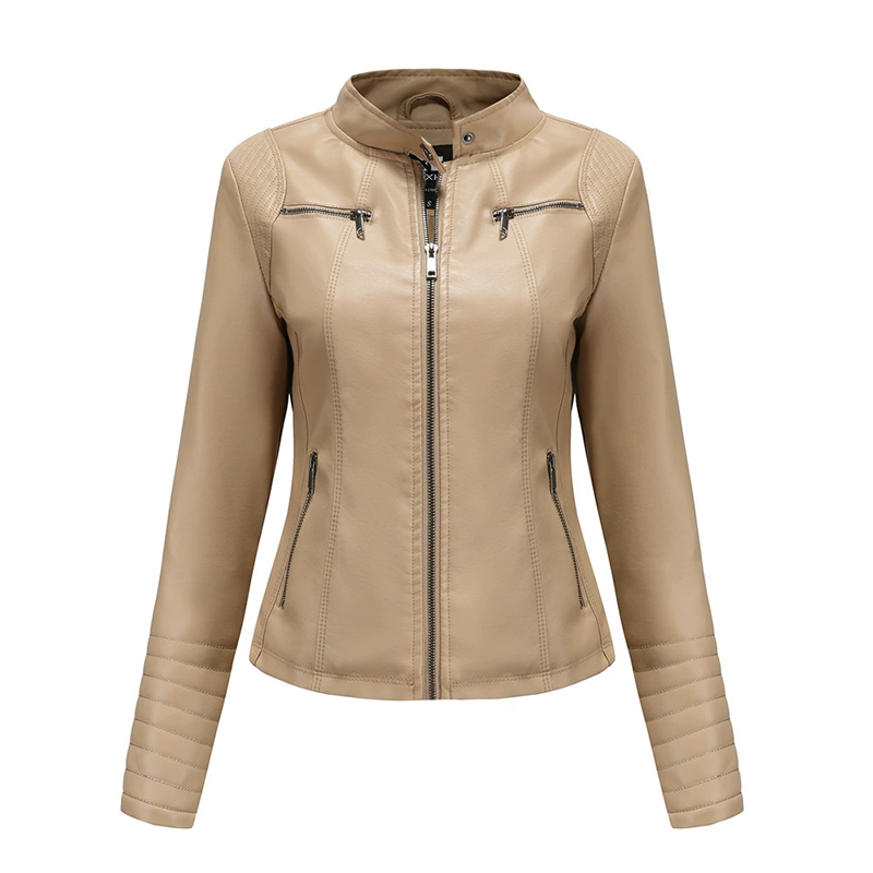 Women's Slim Fit Faxu Leather Jacket