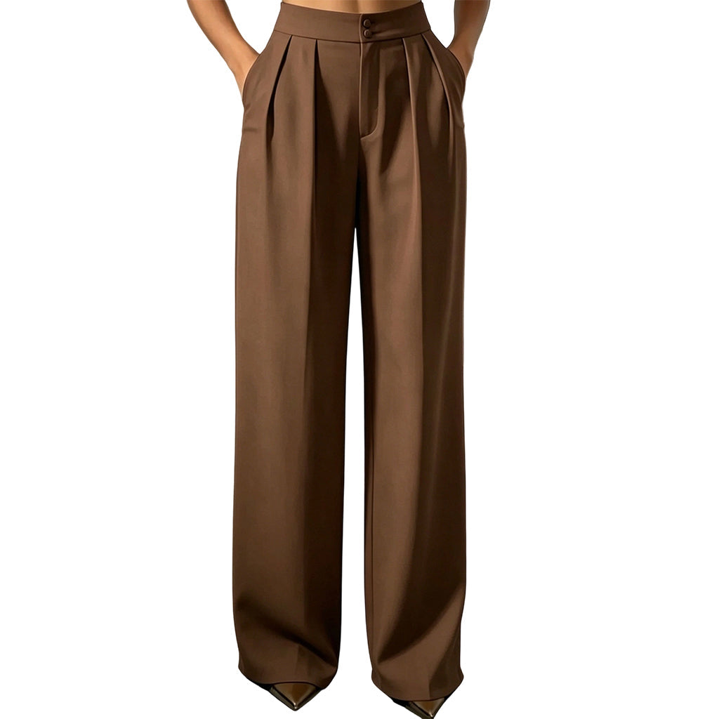 Women's High Waisted Suit Pants with Elastic Back