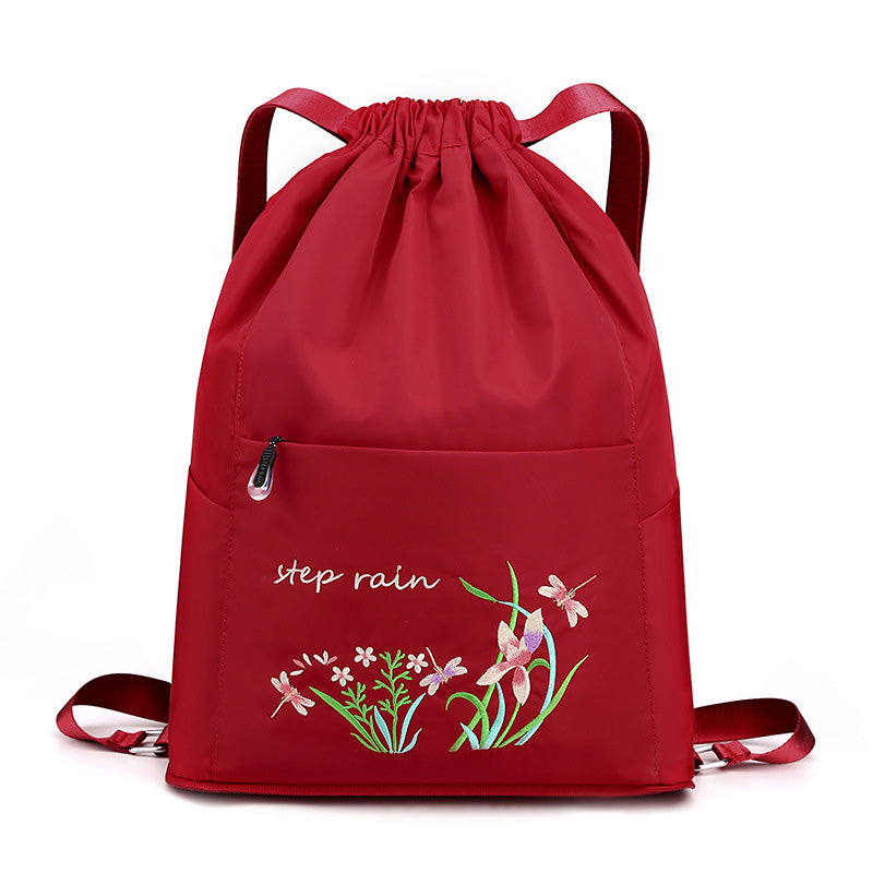 Vintage Foldable Drawstring Backpack for Women