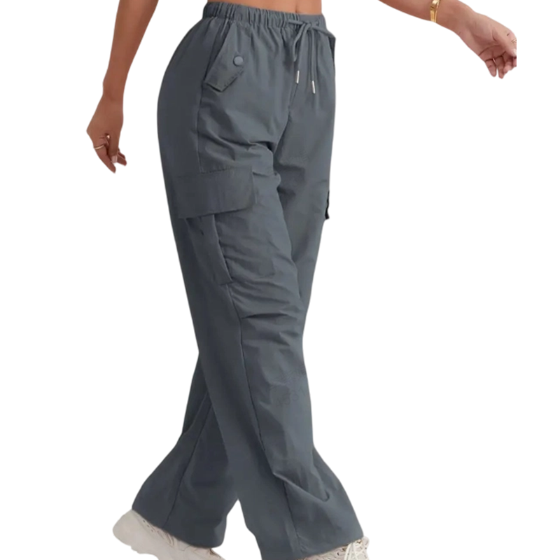 Quick-Dry Wide-Leg Cargo Pants