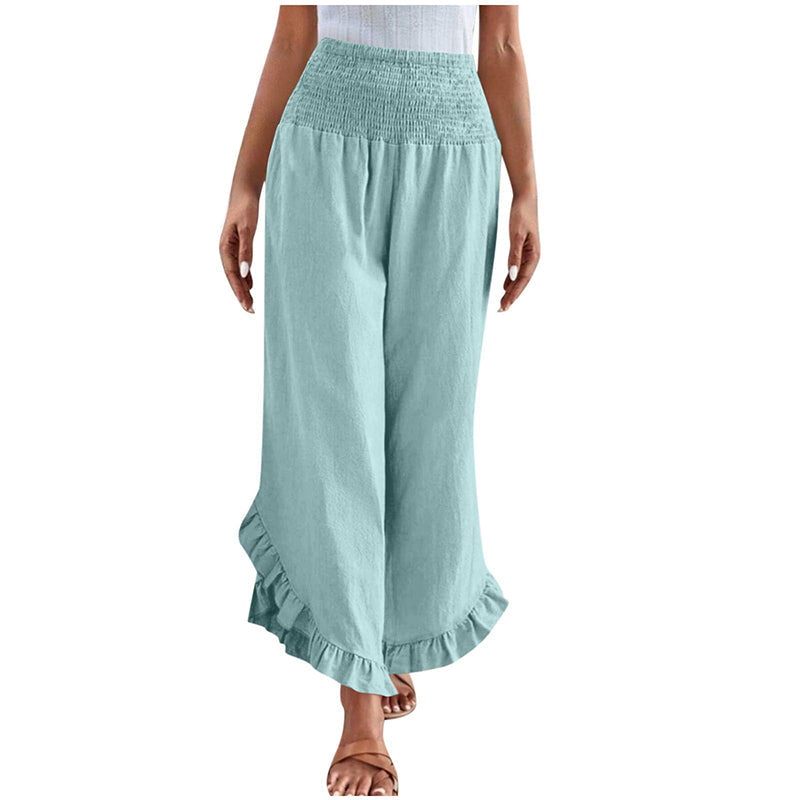 Women's High Waist Cotton Linen Pants