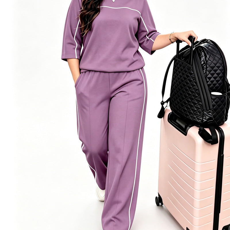 Women's Casual Short Sleeve Top & Pants Set