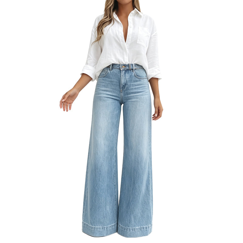 Leg-Lengthening Wide-Leg Jeans